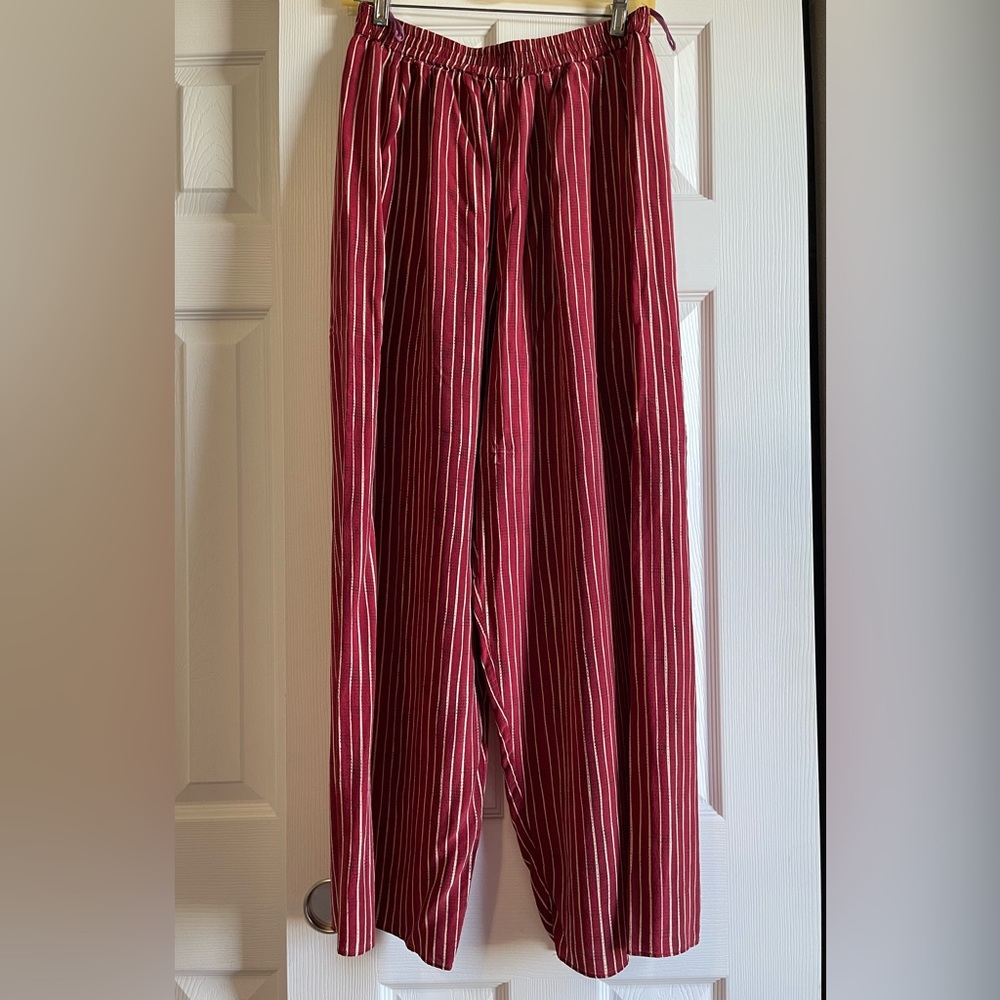 Emanuel Ungaro women 100% silk stripe casual pant